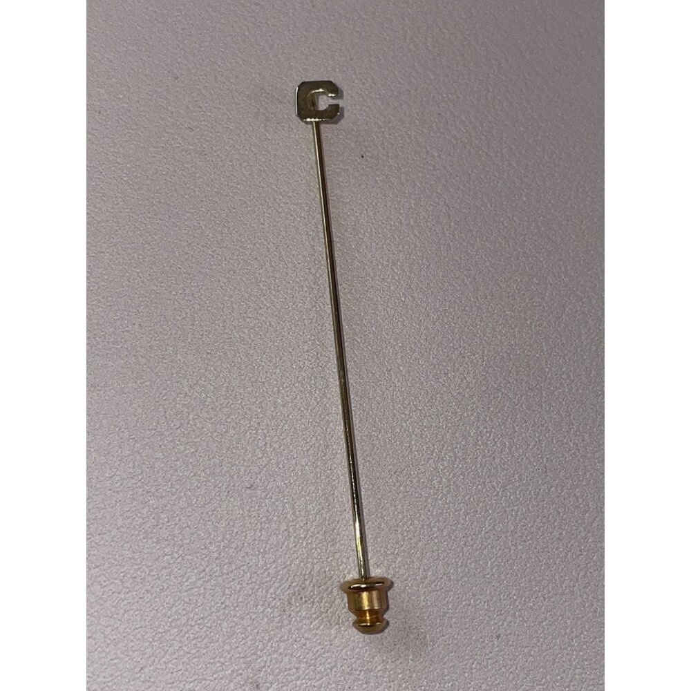 Vintage Gold Tone Letter "C" Stick Pin Monogram Initial Tie Tack Lapel Pin